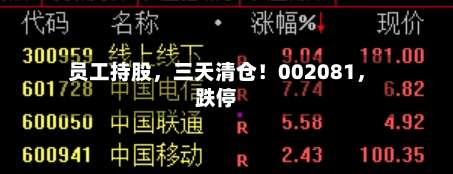 员工持股	，三天清仓！002081，跌停-第2张图片