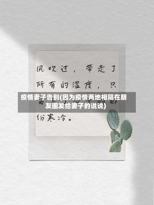 疫情妻子告别(因为疫情两地相隔在朋友圈发给妻子的说说)