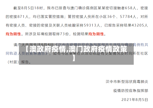 【澳政府疫情,澳门政府疫情政策】