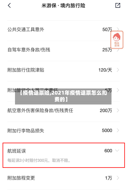 【疫情退票险,2021年疫情退票怎么扣费的】-第2张图片